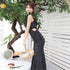 Random dot mermaid long dress